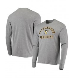 Men's Heathered Gray Pittsburgh Penguins Varsity Arch Super Rival Long Sleeve T-shirt $23.52 T-Shirts