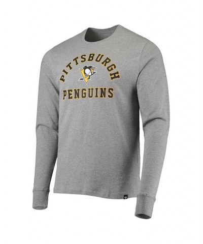 Men's Heathered Gray Pittsburgh Penguins Varsity Arch Super Rival Long Sleeve T-shirt $23.52 T-Shirts