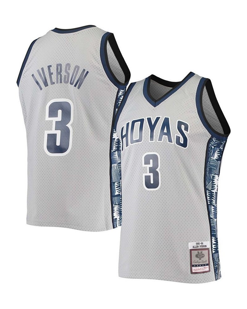 Men's Allen Iverson Gray Georgetown Hoyas 1995-96 Swingman Replica Jersey $72.50 Jersey