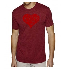 Men's Premium Word Art All You Need Is Love T-shirt Red $24.29 T-Shirts