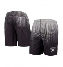 Men's Black and Silver Las Vegas Raiders Pixel Gradient Training Shorts $17.60 Shorts