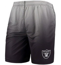 Men's Black and Silver Las Vegas Raiders Pixel Gradient Training Shorts $17.60 Shorts