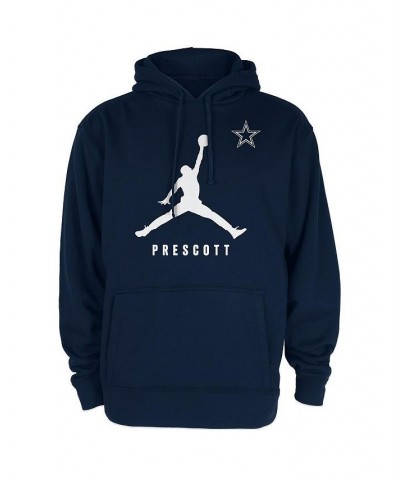 Men's Brand Dak Prescott Navy Dallas Cowboys Lockup Pullover Hoodie $45.04 Sweatshirt