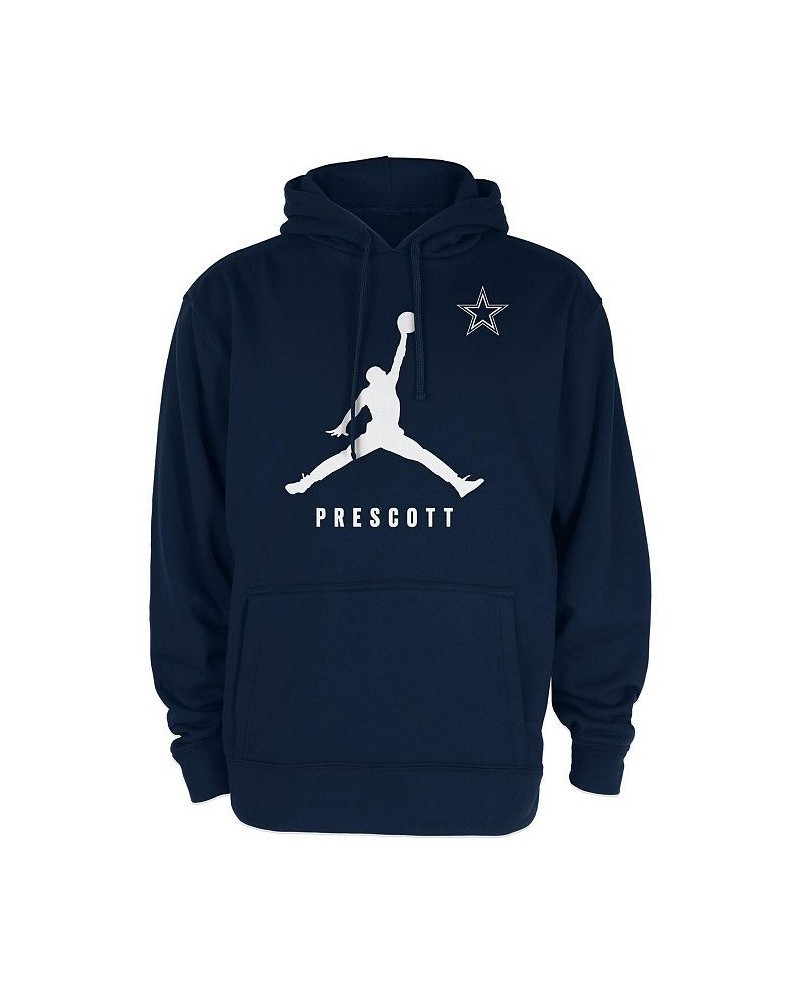 Men's Brand Dak Prescott Navy Dallas Cowboys Lockup Pullover Hoodie $45.04 Sweatshirt