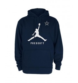 Men's Brand Dak Prescott Navy Dallas Cowboys Lockup Pullover Hoodie $45.04 Sweatshirt