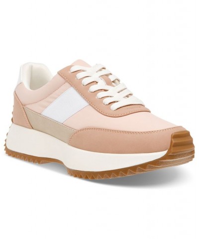 Women's Bettie Lace-Up Jogger Sneakers Pink $44.50 Shoes