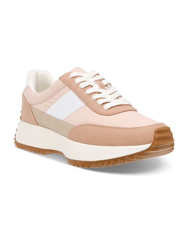 Women's Bettie Lace-Up Jogger Sneakers Pink $44.50 Shoes