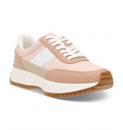 Women's Bettie Lace-Up Jogger Sneakers Pink $44.50 Shoes