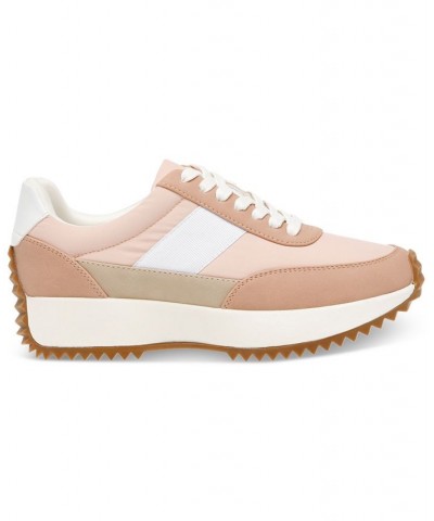 Women's Bettie Lace-Up Jogger Sneakers Pink $44.50 Shoes