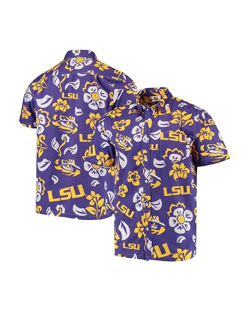 Men's Purple LSU Tigers Floral Button-Up Shirt $28.60 Shirts