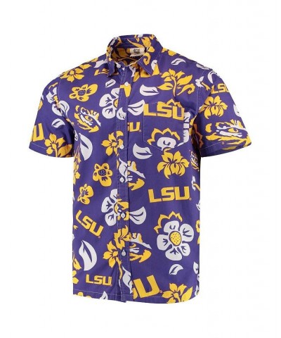 Men's Purple LSU Tigers Floral Button-Up Shirt $28.60 Shirts