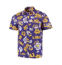 Men's Purple LSU Tigers Floral Button-Up Shirt $28.60 Shirts