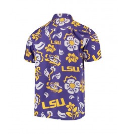 Men's Purple LSU Tigers Floral Button-Up Shirt $28.60 Shirts