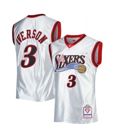 Men's Allen Iverson Platinum Philadelphia 76ers 2000-01 Hardwood Classics 75th Anniversary Swingman Jersey $74.10 Jersey