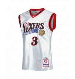 Men's Allen Iverson Platinum Philadelphia 76ers 2000-01 Hardwood Classics 75th Anniversary Swingman Jersey $74.10 Jersey