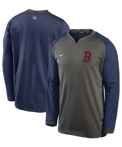 Men's Charcoal, Navy Boston Red Sox Authentic Collection Thermal Crew Performance Pullover Sweatshirt $45.00 Sweatshirt