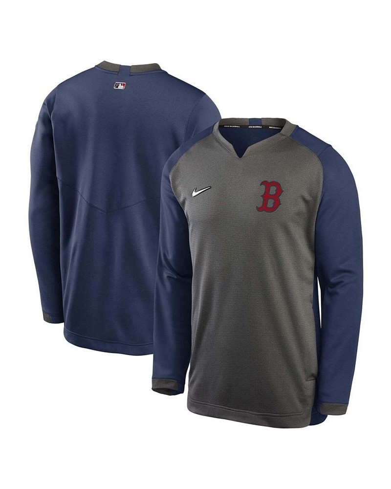 Men's Charcoal, Navy Boston Red Sox Authentic Collection Thermal Crew Performance Pullover Sweatshirt $45.00 Sweatshirt