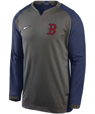 Men's Charcoal, Navy Boston Red Sox Authentic Collection Thermal Crew Performance Pullover Sweatshirt $45.00 Sweatshirt