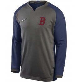 Men's Charcoal, Navy Boston Red Sox Authentic Collection Thermal Crew Performance Pullover Sweatshirt $45.00 Sweatshirt