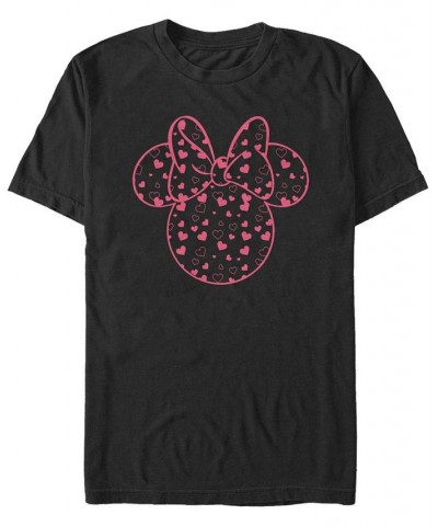 Men's Minnie Hearts Fill Short Sleeve Crew T-shirt Black $15.40 T-Shirts