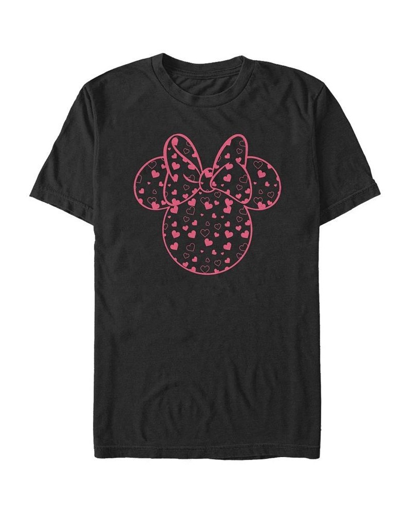 Men's Minnie Hearts Fill Short Sleeve Crew T-shirt Black $15.40 T-Shirts