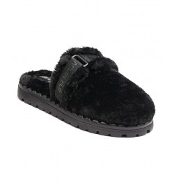 Men's Slip On with Adjustable Logo Strap Slippers Black $70.95 Shoes