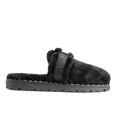 Men's Slip On with Adjustable Logo Strap Slippers Black $70.95 Shoes