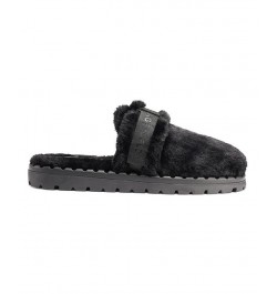 Men's Slip On with Adjustable Logo Strap Slippers Black $70.95 Shoes