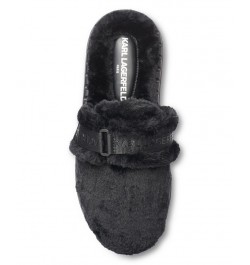 Men's Slip On with Adjustable Logo Strap Slippers Black $70.95 Shoes