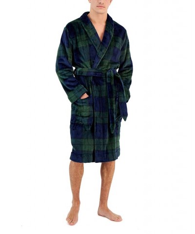 Men's Plush Pajama Robe Blue $21.58 Pajama