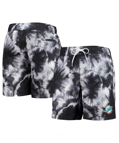 Men's Black Miami Dolphins Splash Volley Swim Shorts $29.63 Swimsuits