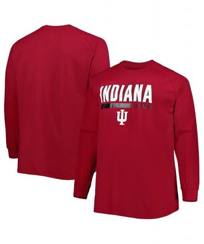 Men's Crimson Indiana Hoosiers Big and Tall Two-Hit Raglan Long Sleeve T-shirt $19.80 T-Shirts