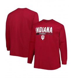 Men's Crimson Indiana Hoosiers Big and Tall Two-Hit Raglan Long Sleeve T-shirt $19.80 T-Shirts