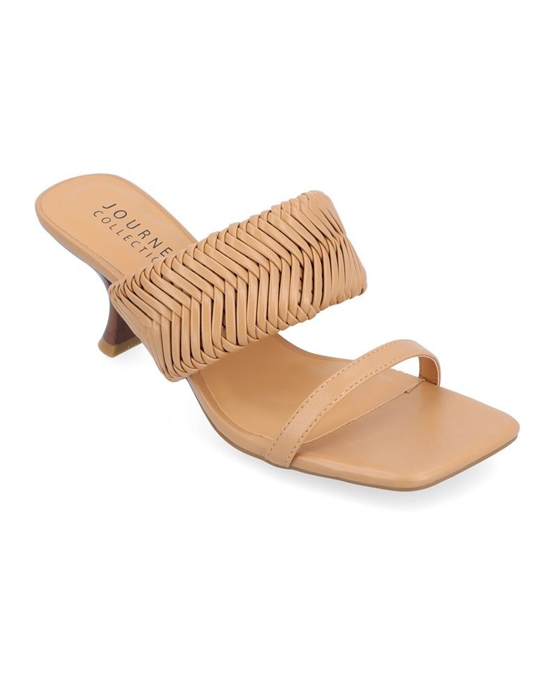 Women's Monyka Woven Sandals Tan/Beige $41.80 Shoes