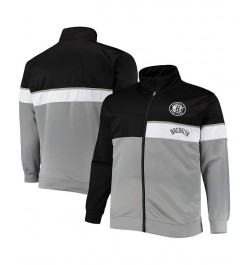 Men's Black, Gray Brooklyn Nets Big and Tall Pieced Body Full-Zip Track Jacket $40.80 Jackets