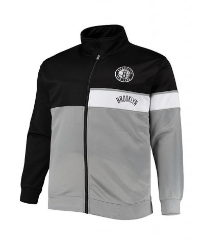 Men's Black, Gray Brooklyn Nets Big and Tall Pieced Body Full-Zip Track Jacket $40.80 Jackets