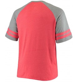 Men's Big and Tall Red, Heathered Gray Tampa Bay Buccaneers Two-Stripe Tri-Blend Raglan T-shirt $17.20 T-Shirts