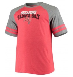 Men's Big and Tall Red, Heathered Gray Tampa Bay Buccaneers Two-Stripe Tri-Blend Raglan T-shirt $17.20 T-Shirts