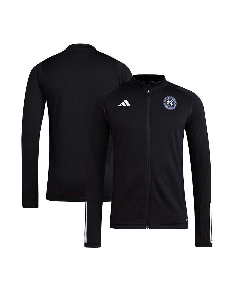 Men's Black New York City FC 2023 On-Field AEROREADY Full-Zip Training Top $44.10 Tops