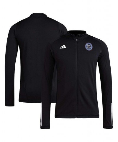 Men's Black New York City FC 2023 On-Field AEROREADY Full-Zip Training Top $44.10 Tops