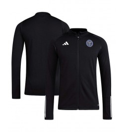 Men's Black New York City FC 2023 On-Field AEROREADY Full-Zip Training Top $44.10 Tops