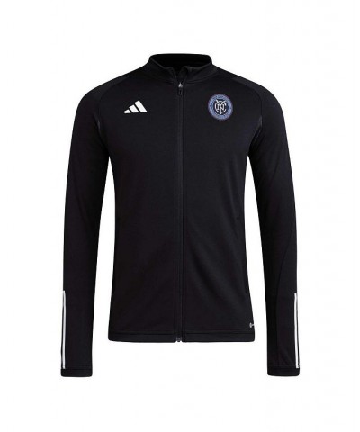 Men's Black New York City FC 2023 On-Field AEROREADY Full-Zip Training Top $44.10 Tops