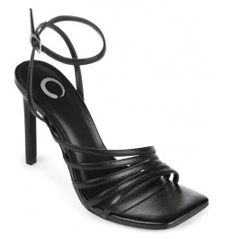 Women's Louella Strappy Stilettos Black $49.35 Shoes