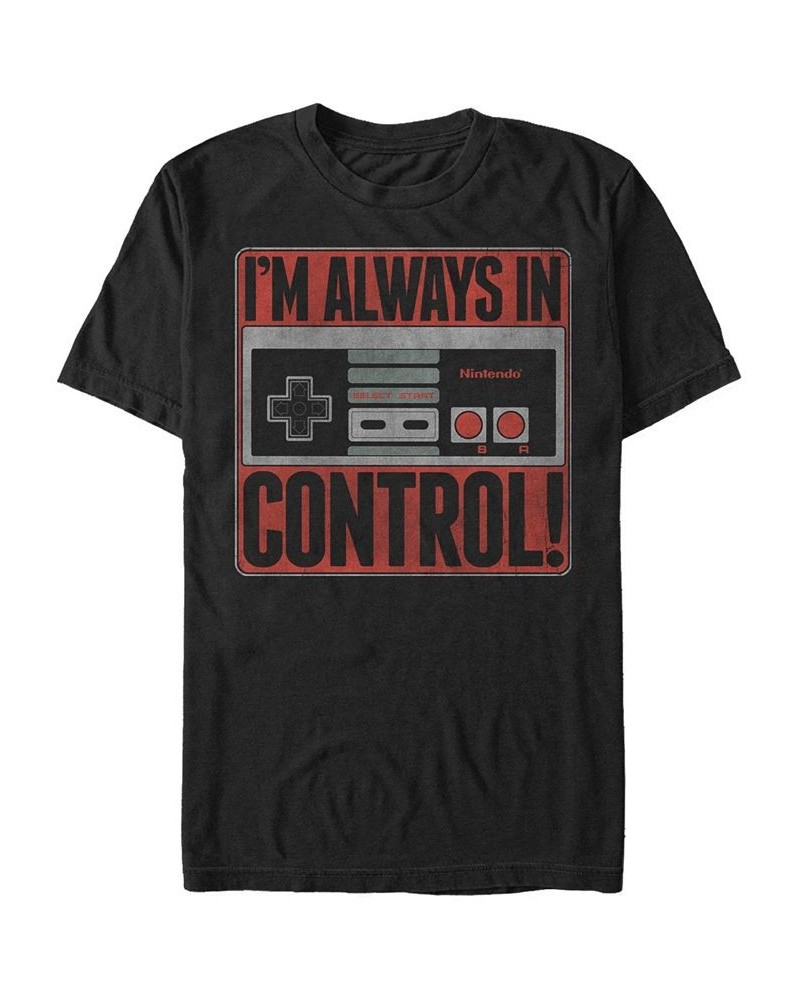 Nintendo Men's NES Controller I'M Always In Control Short Sleeve T-Shirt Black $18.89 T-Shirts