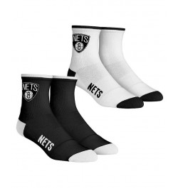 Men's Socks Brooklyn Nets Core Team 2-Pack Quarter Length Sock Set $17.69 Socks