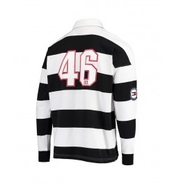 Men's Black, White San Francisco 49ers Varsity Stripe Rugby Long Sleeve Polo Shirt $50.29 Polo Shirts