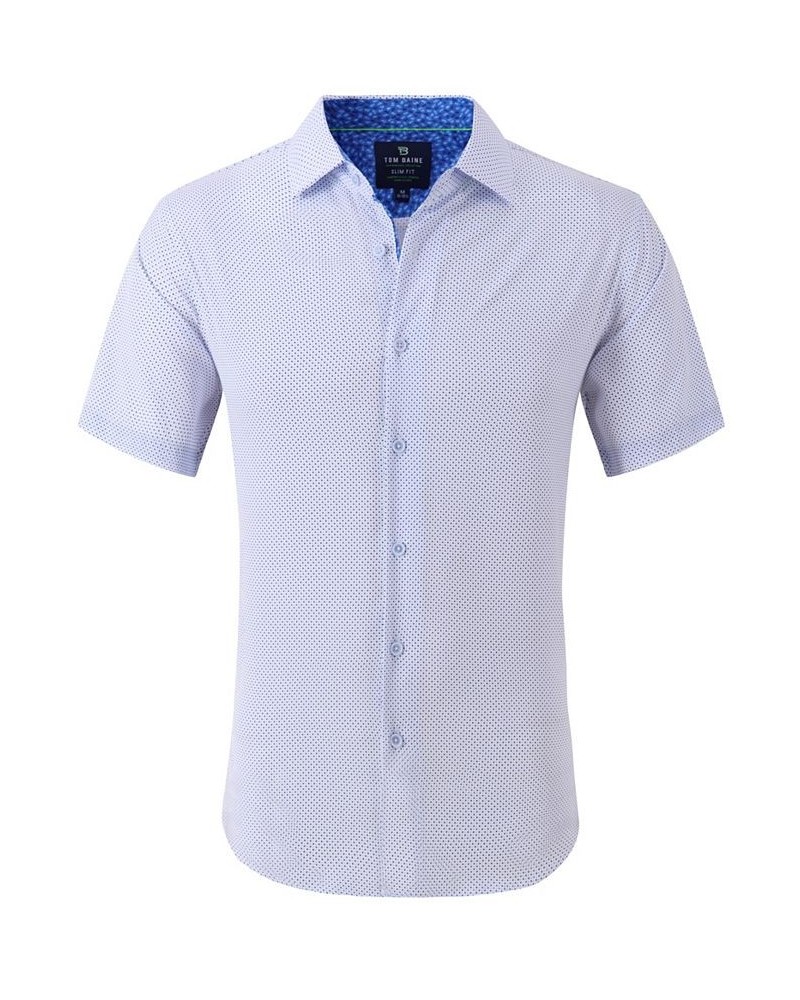 Men's Slim Fit Short Sleeve Performance Button Down Dress Shirt White $19.60 Dress Shirts