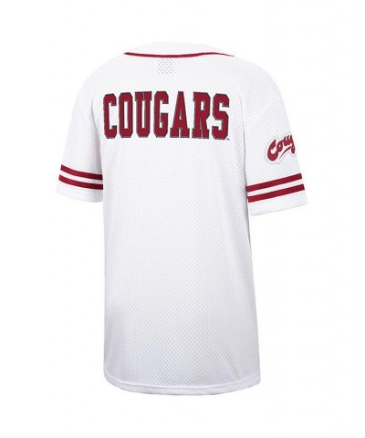 Men's White and Crimson Washington State Cougars Free Spirited Baseball Jersey $39.74 Jersey