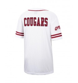 Men's White and Crimson Washington State Cougars Free Spirited Baseball Jersey $39.74 Jersey