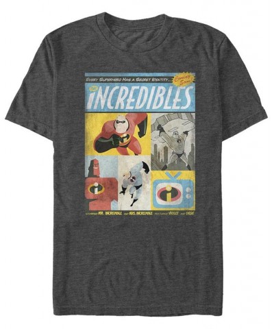 Disney Pixar Men's Incredibles Comic Panel Retro Vintage Short Sleeve T-Shirt Gray $19.24 T-Shirts